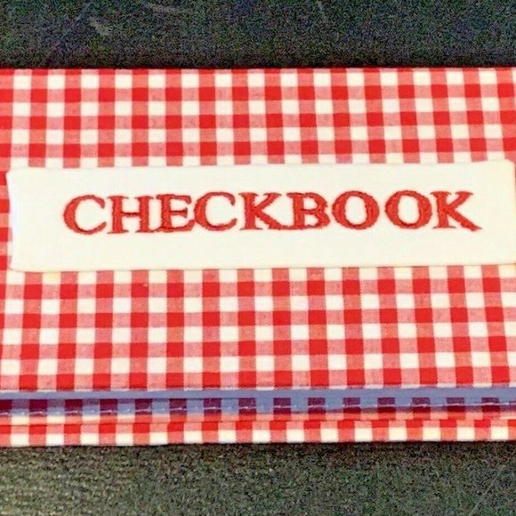 POTTERY BARN KIDS Red Checkered Play Checkbook NEW includes Box & 3 check books - Picture 2 of 7